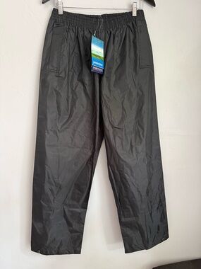 NWT Portwest S441 Rain Trousers Black Waterproof Over Pants Medium Regular